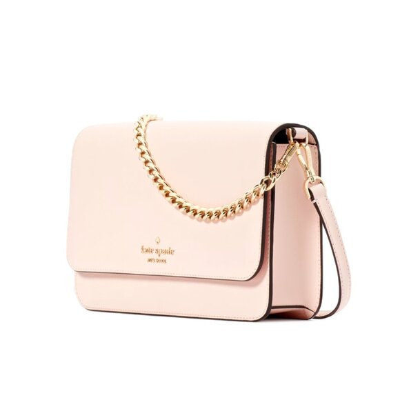 New Kate Spade Madison Medium Flap Convertible Crossbody Conch Pink - Picture 4 of 5